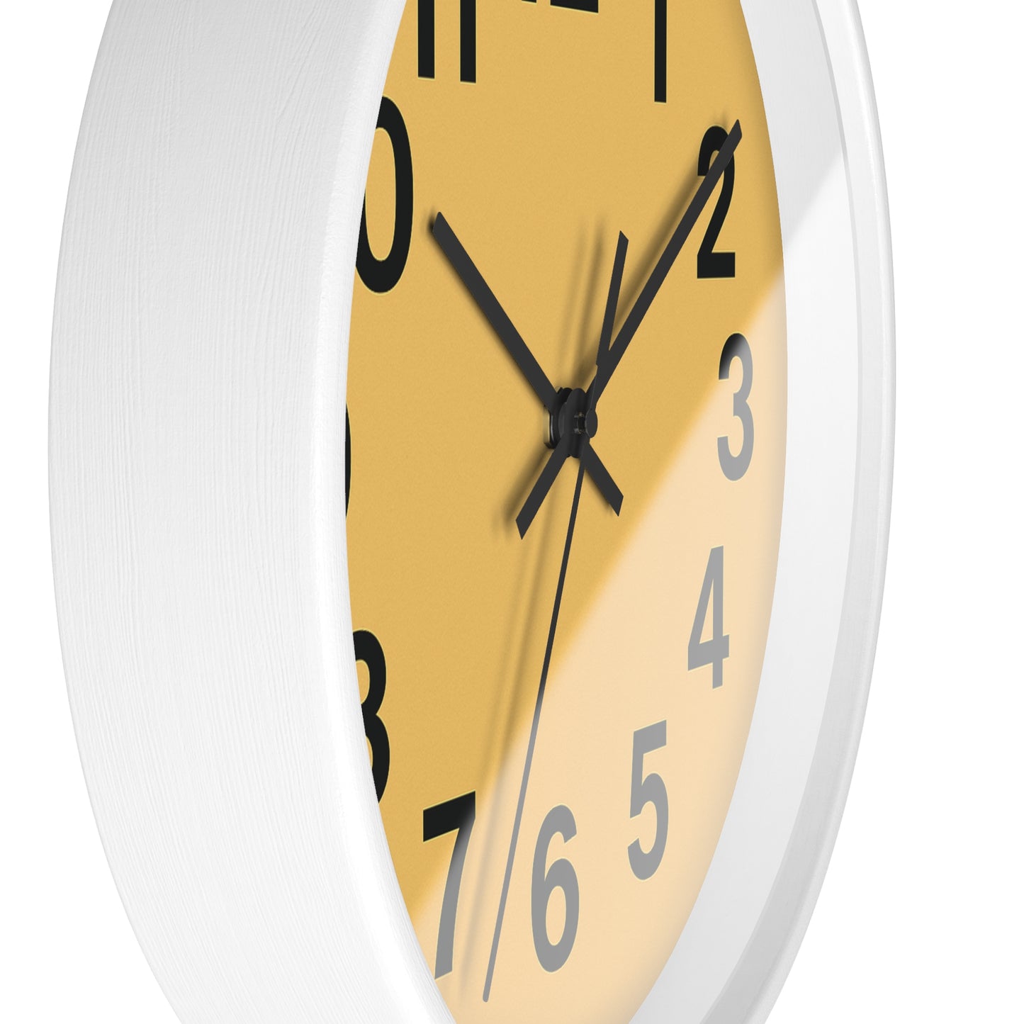 Easy-Read Clock Numbers – Bold Black Font on Soft Yellow, Minimalist Design for Visual Comfort