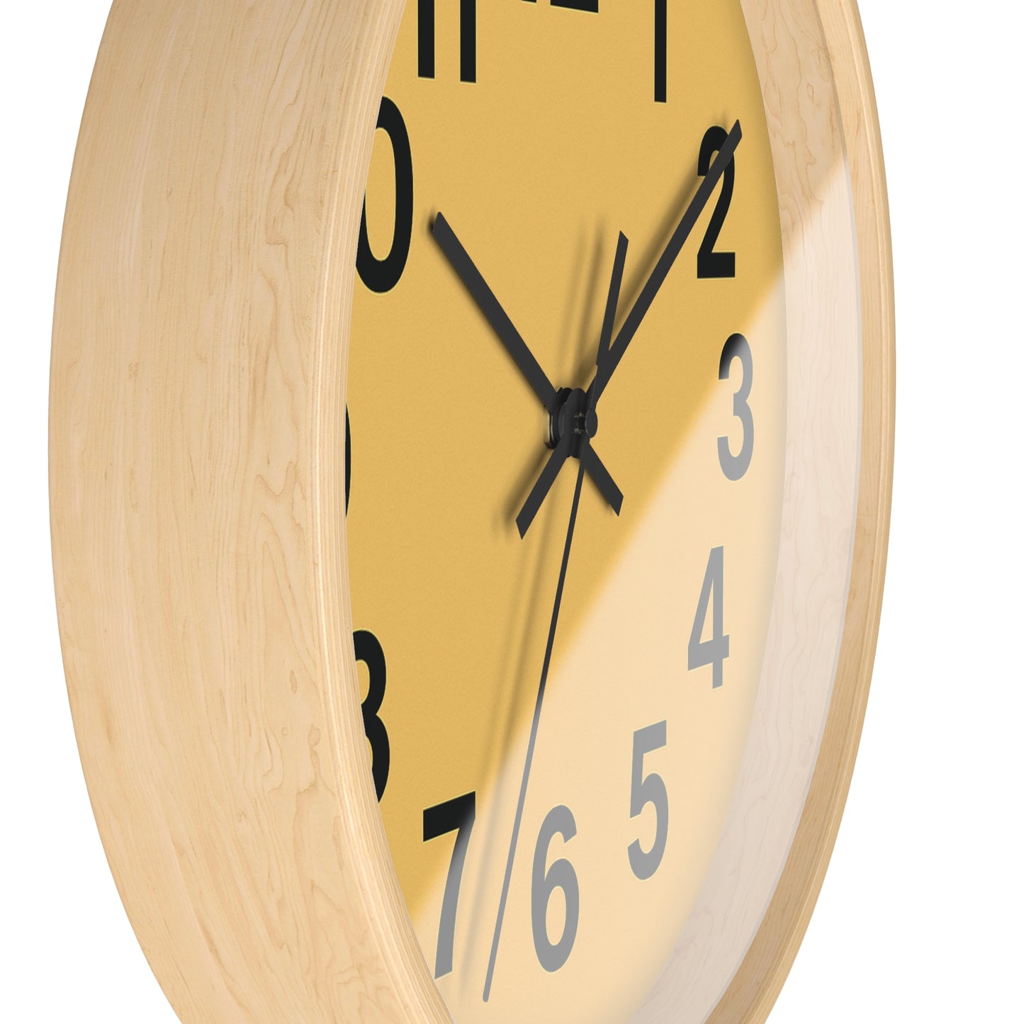 Easy-Read Clock Numbers – Bold Black Font on Soft Yellow, Minimalist Design for Visual Comfort